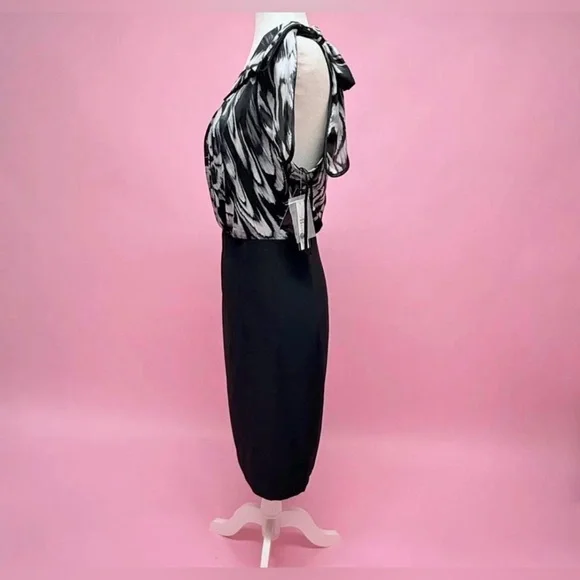 AB Studio Black & White Floral Dress - Picture 7 of 8